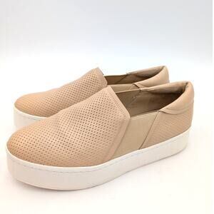 Vince Warren Perforated Platform Sneaker Shoes Women's Macadamia Size US9M EU40